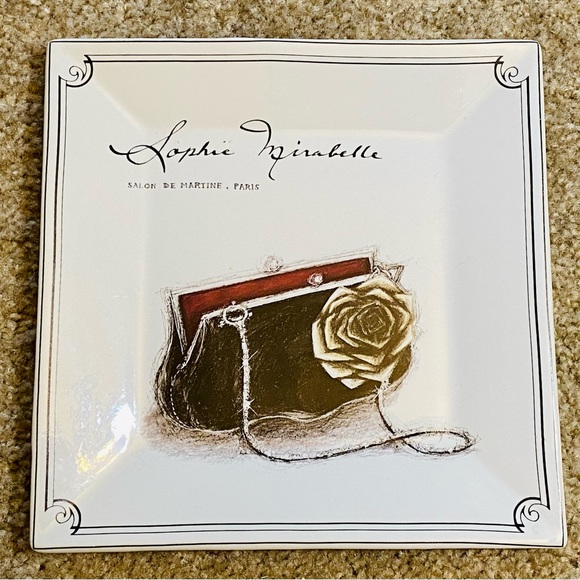 Sakura Stoneware Square Salad Dessert Plates - Couture Handbags/Shoes (Set of 3) - Picture 3 of 8